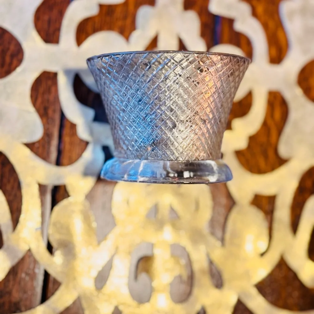 CREATIVE CO-OP Silver Mercury Glass Votive Candle Holder Home Decor Accents